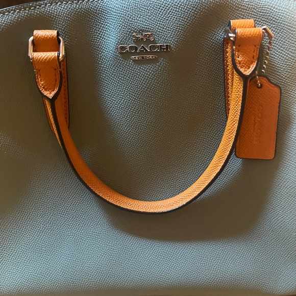 Coach Blue and Orange/Tan Crossbody Handbag - Picture 8 of 9